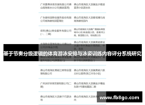 基于节奏分级逻辑的体育游泳安排与泳姿训练内容评分系统研究
